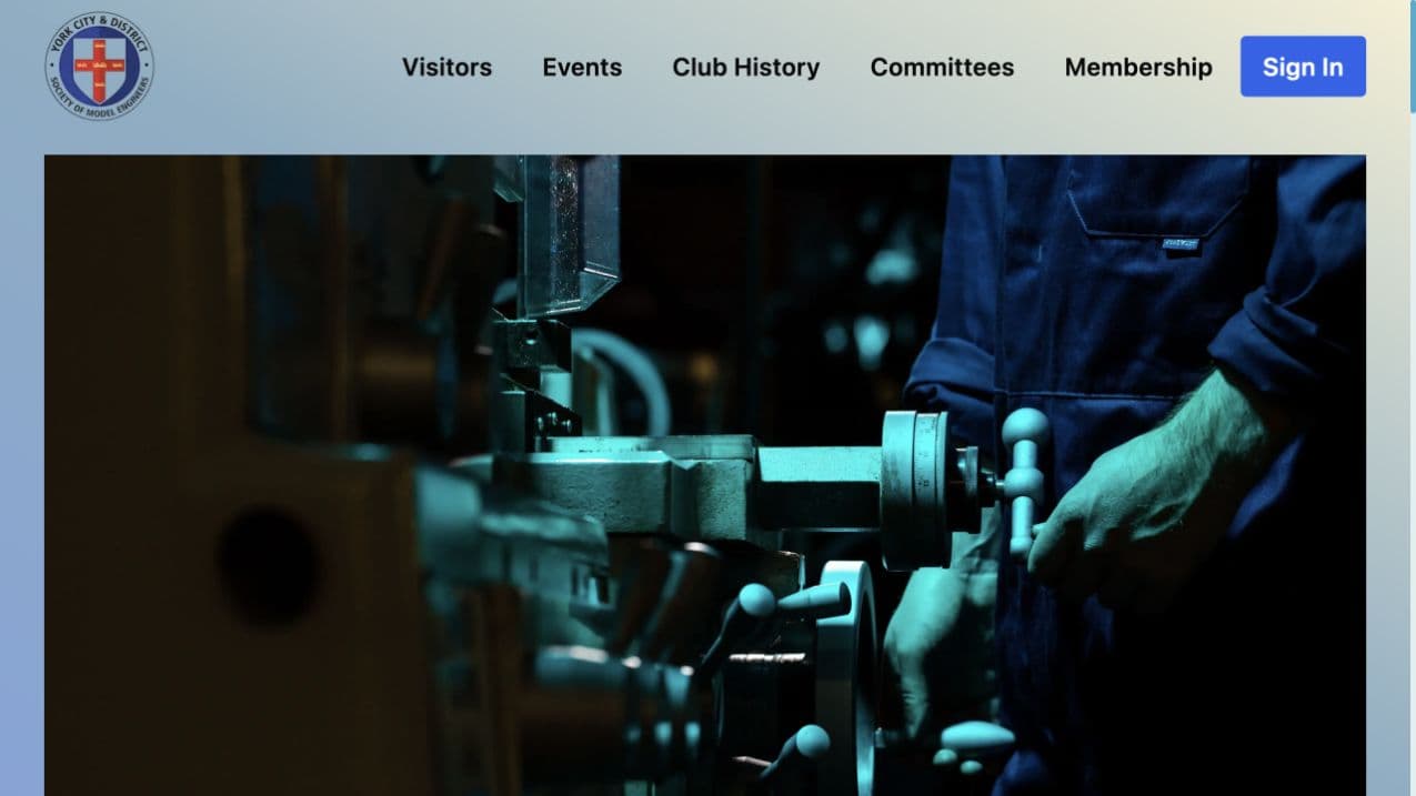 York Model Engineers website homepage